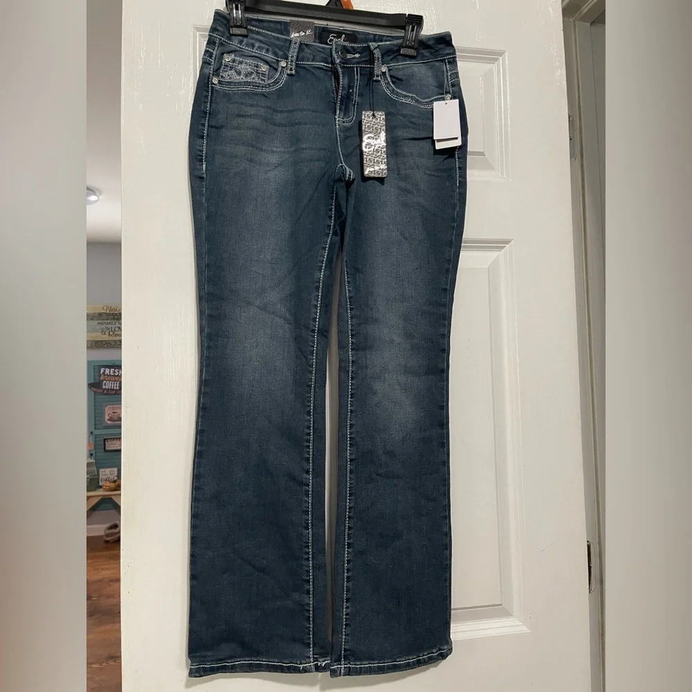 Earl Jeans Dark Blue Straight Leg Women's Jeans - Picture 1 of 2